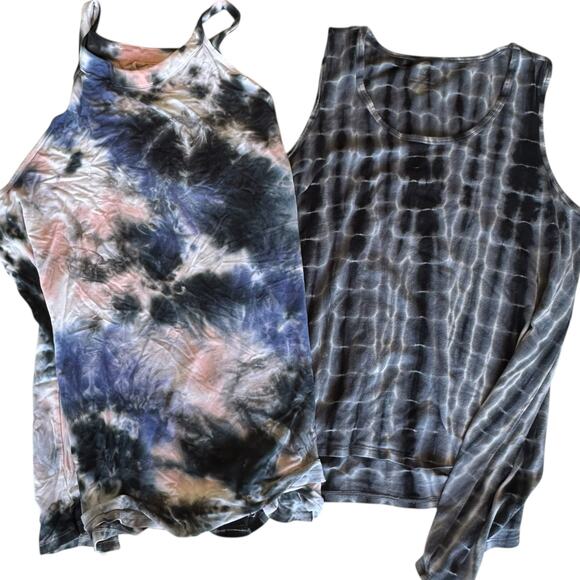 bundle Tops - Womens Tank Top Bundle Size 1X Soft Tie Dye Hippie Colorful Summer Boho Art
